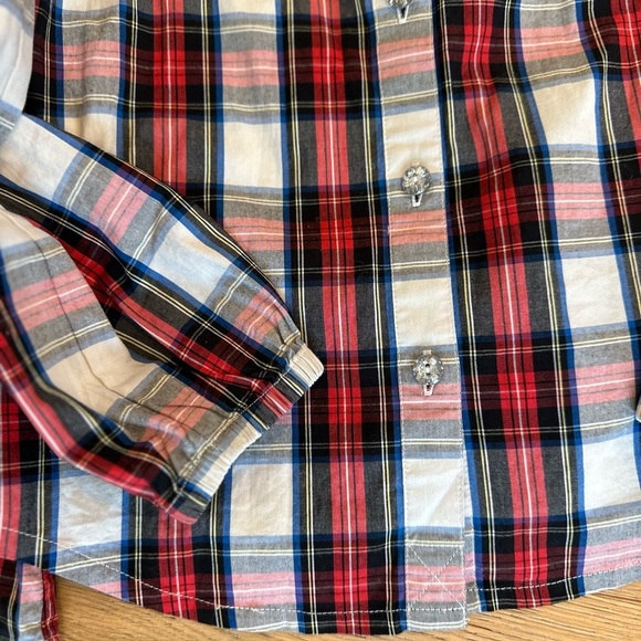 Bundle of 2 Crewcuts girls Christmas holiday tops with embellished buttons - Picture 6 of 6